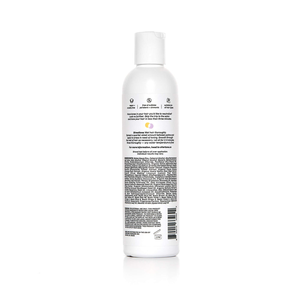 oVertone apres-shampoing-tonifiant-violet révèle des reflets frais sur cheveux blonds