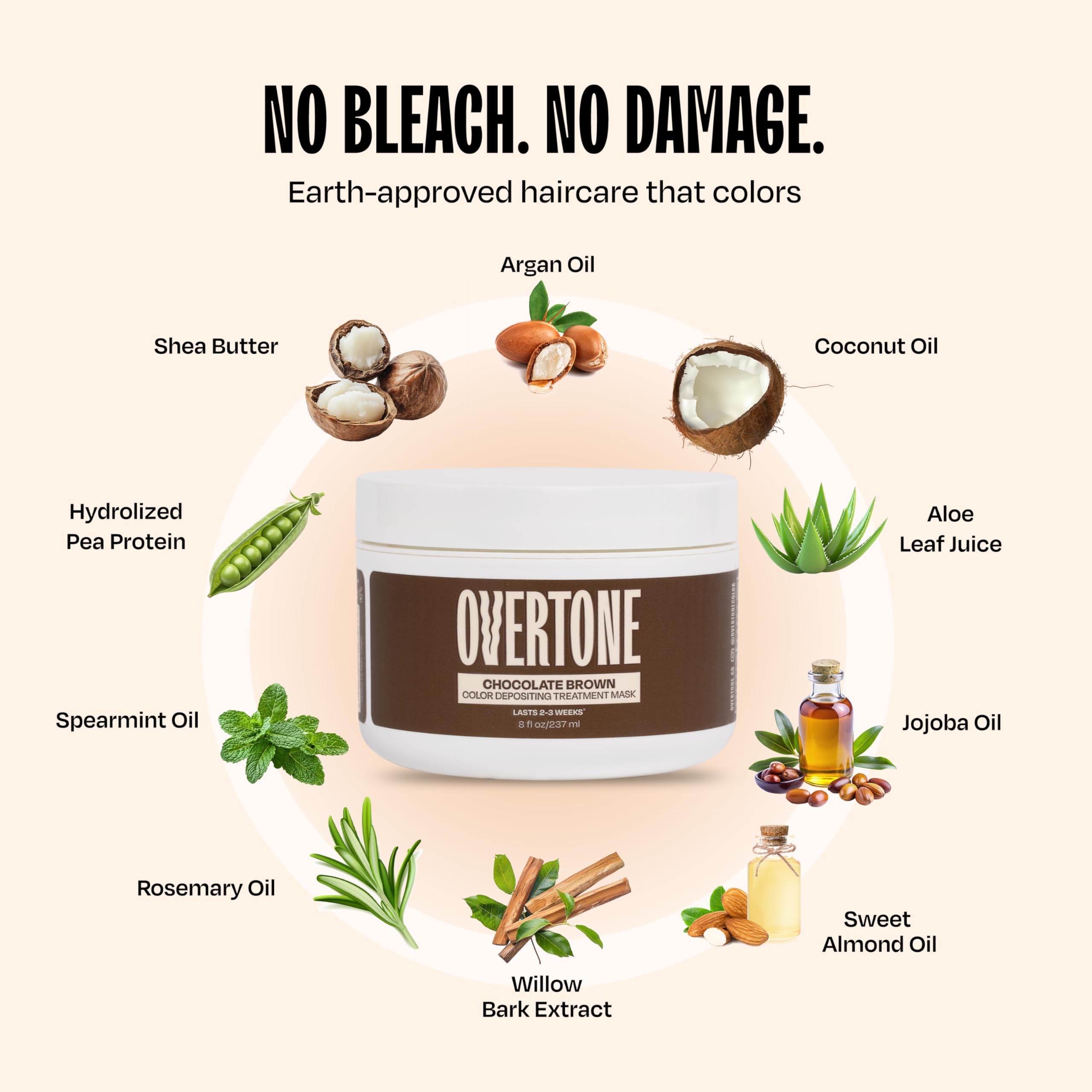 oVertone chocolat brun pot et emballage pratique pour une routine couleur à domicile.