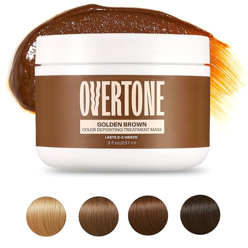 Overtone Golden Brown masque colorant déposé, couleur durable et hydratation.