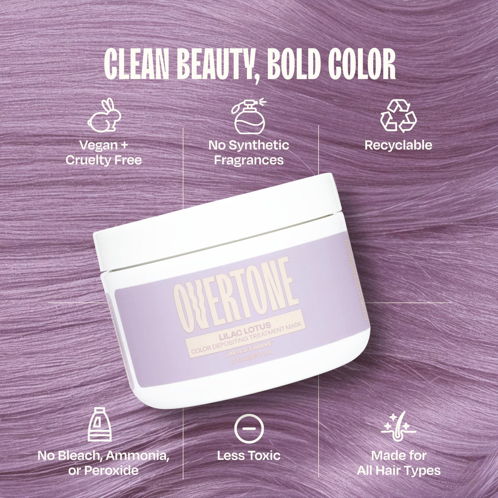 Overtone Lilac Lotus – cheveux nourris par beurre de karité et huile de coco