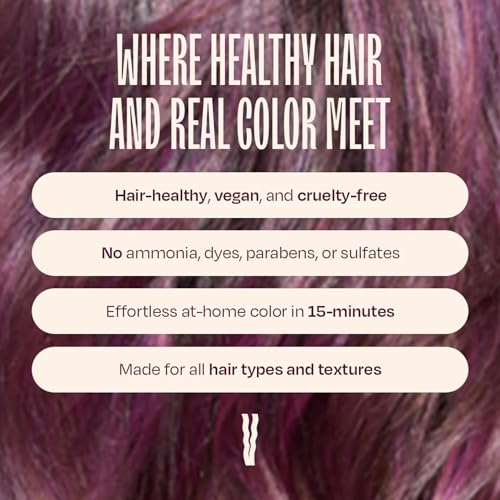 image du masque colorant hydratant oVertone appliqué sur cheveux
