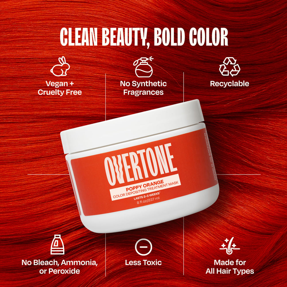 oVertone Poppy Orange temps d’action 10 à 15 minutes