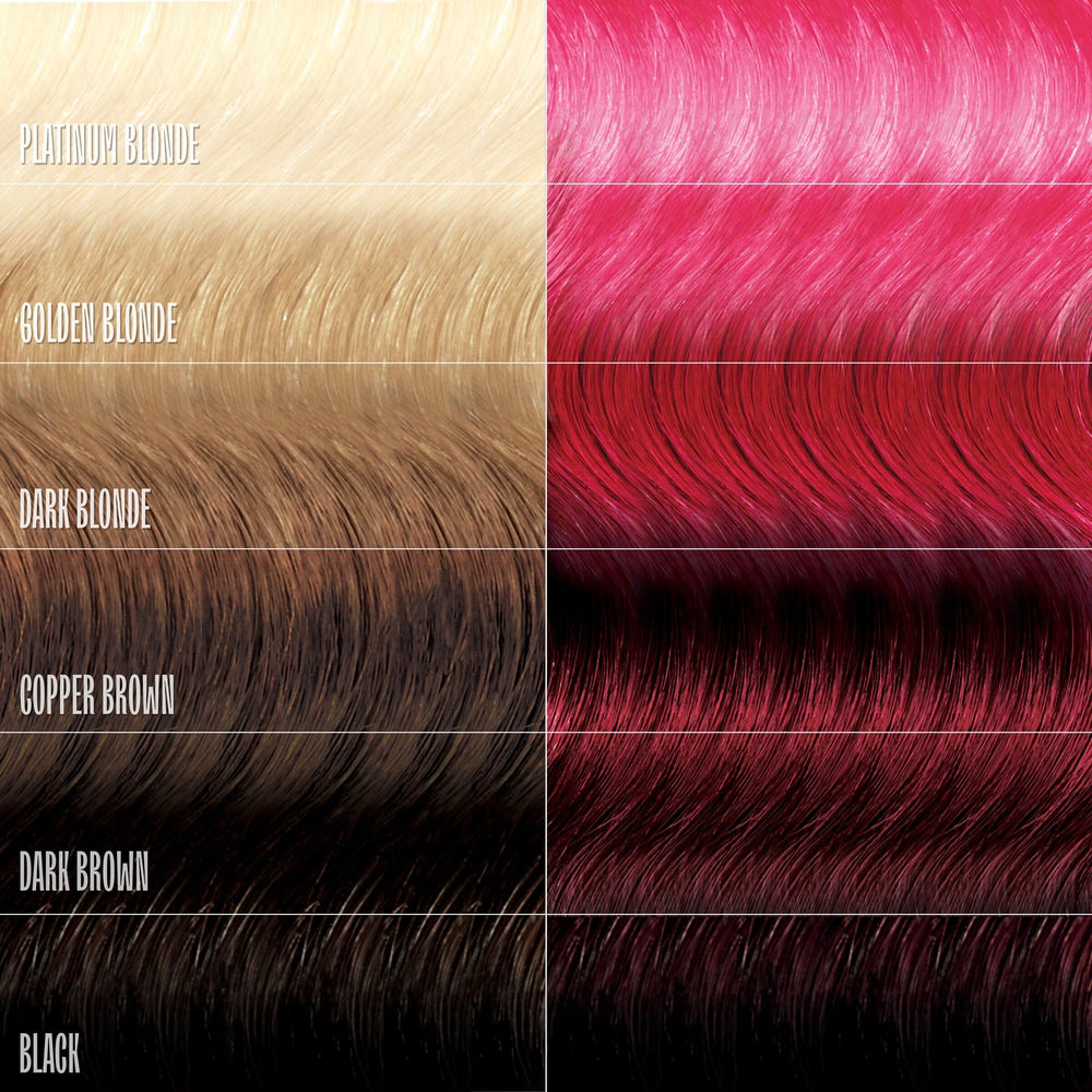 oVertone Raspberry Pink sur cheveux bruns, couleur vibrante se déposant en douceur.