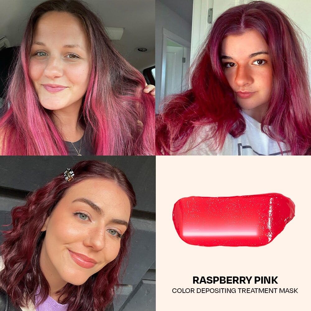 oVertone Raspberry Pink avec huiles nourrissantes, cheveux hydratés et soyeux.