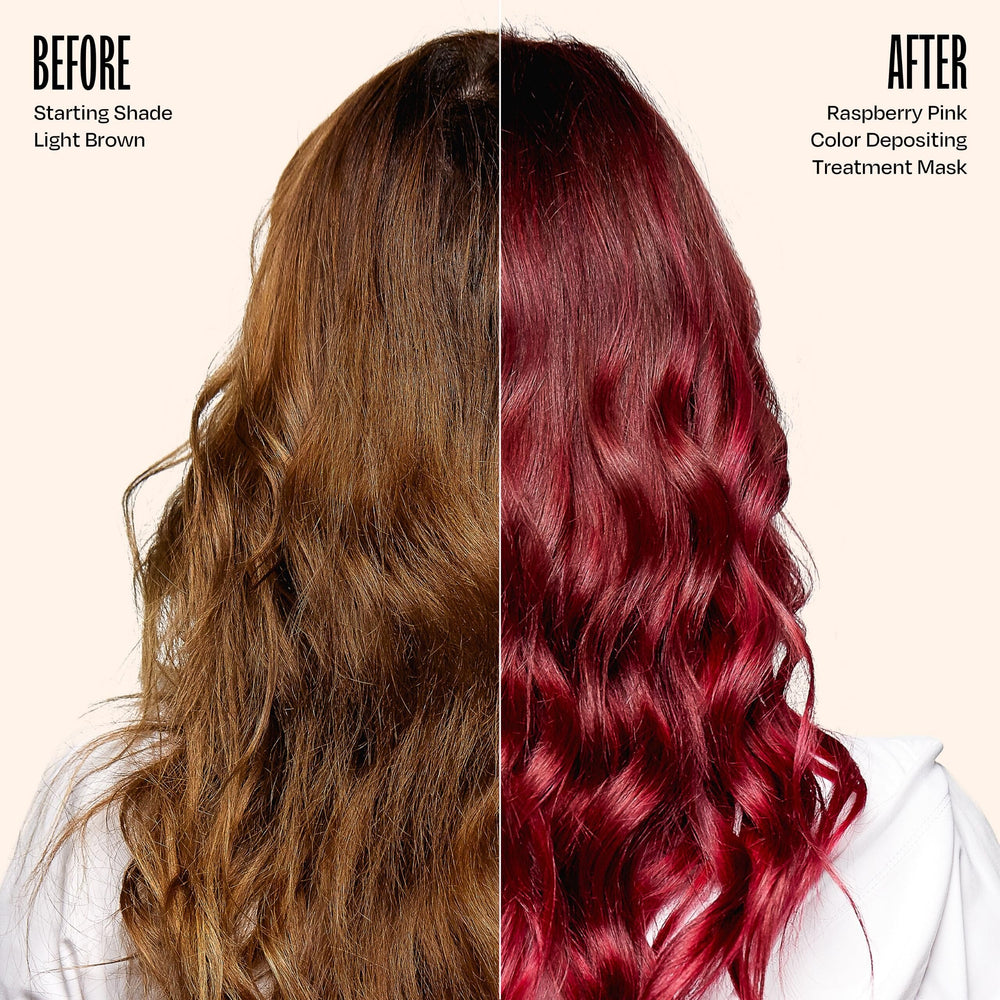 oVertone Raspberry Pink sur le masque colorant, soin hydratant et colorant.</