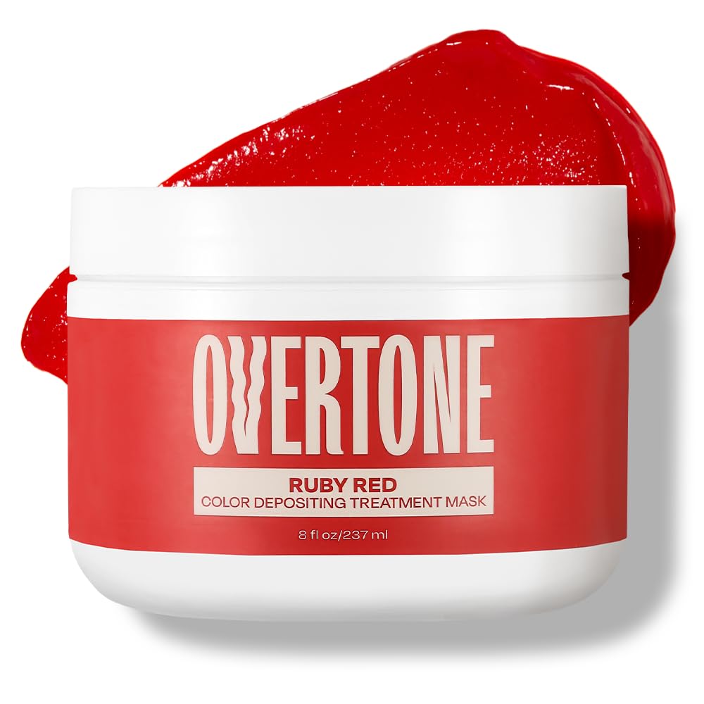 oVertone Ruby Red – Bouteille prête pour une couleur riche et hydratante.
