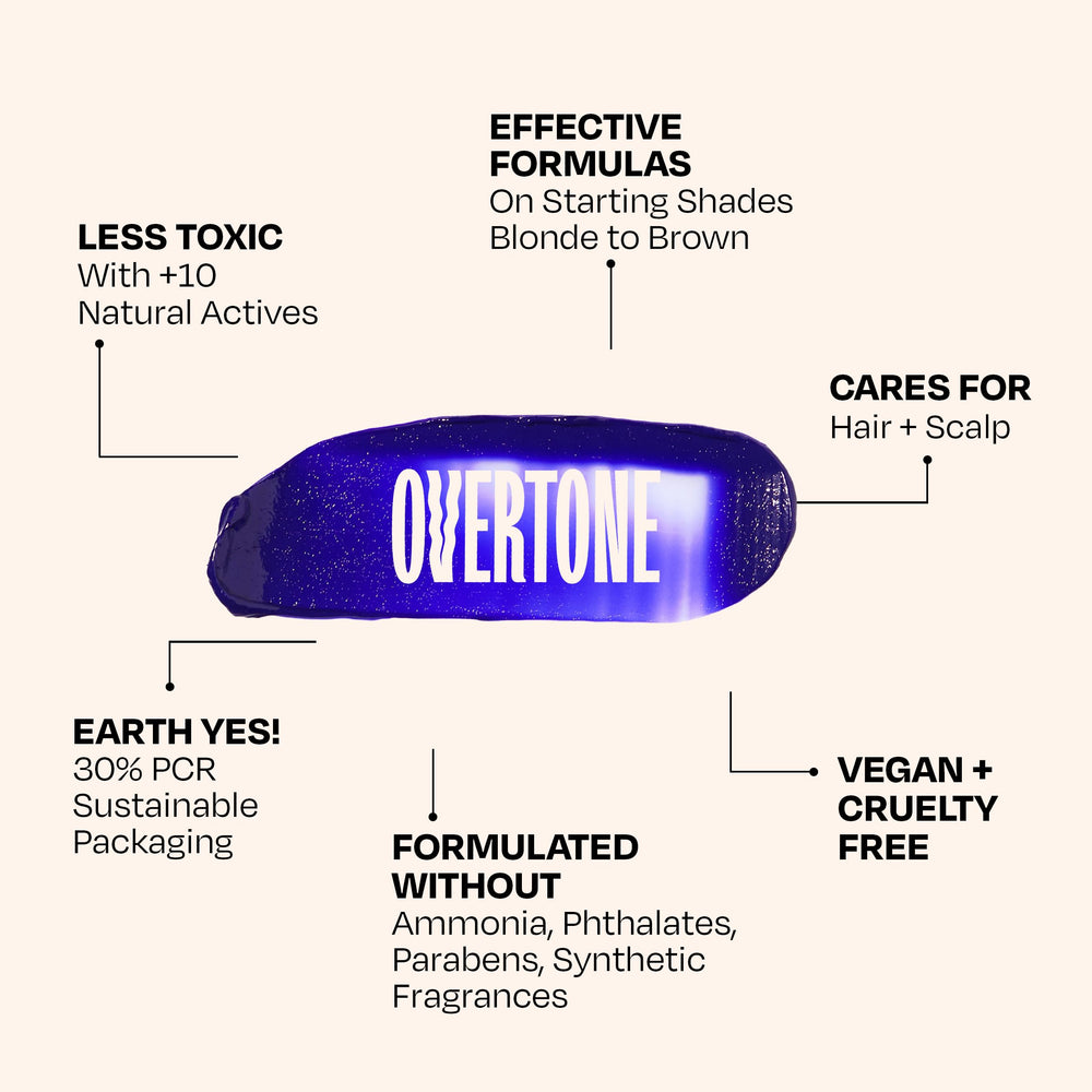 oVertone Stormy Sterling produit végan et non testé sur les animaux pour cheveux colorés