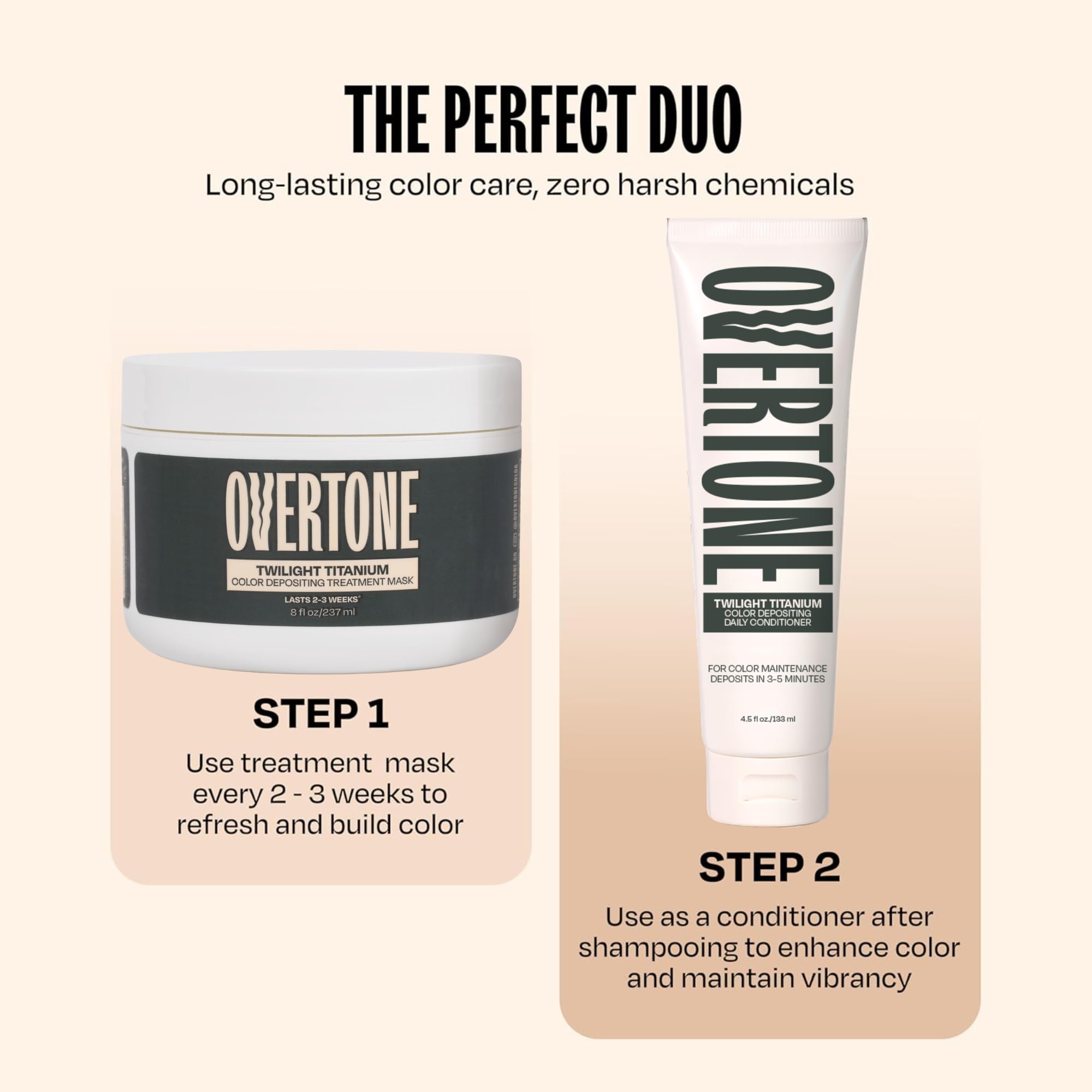 oVertone Twilight Titanium teinte pastel adaptée sur cheveux clairs