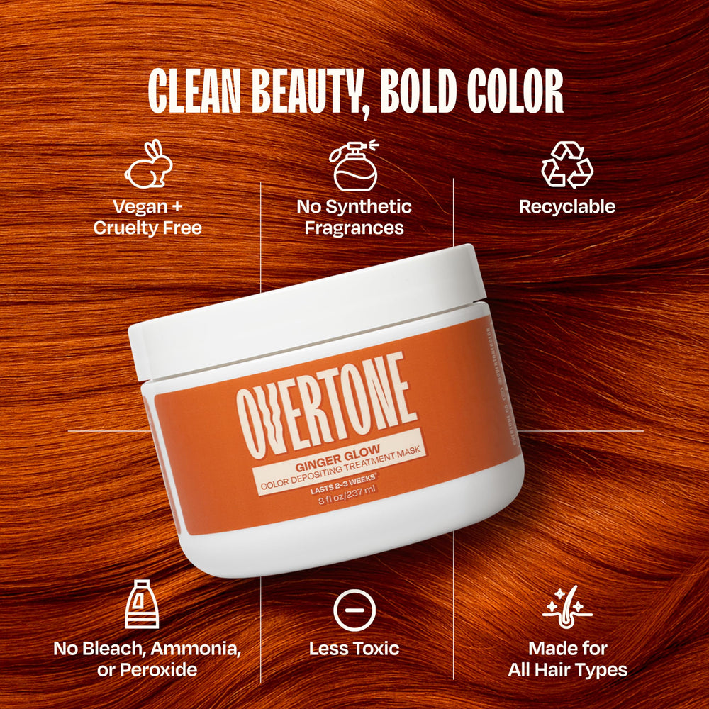 oVertone Ginger Glow – beurre de karité et huile de coco pour nourrir les cheveux.