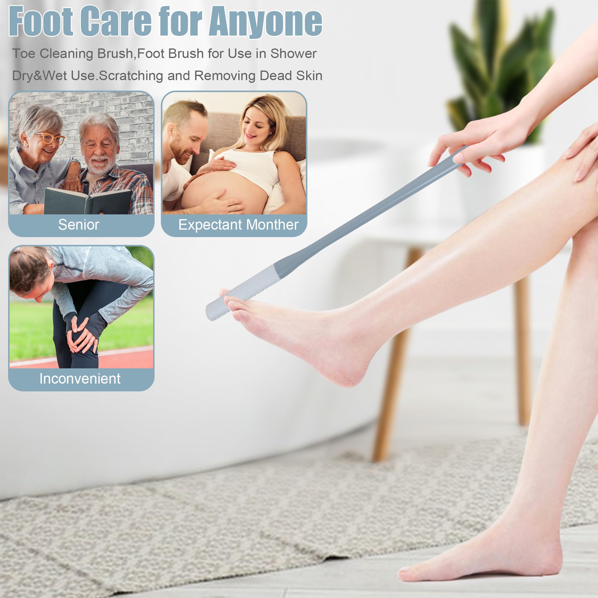 Brosse OWIIZI pour pieds en silicone doux, soin quotidien.