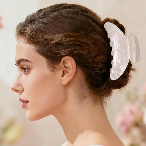 OWIIZI broche-cheveux acétate rouge design marbre élégant pour look chic