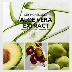 Hydratation profonde grâce à Aloe Vera et huiles naturelles.