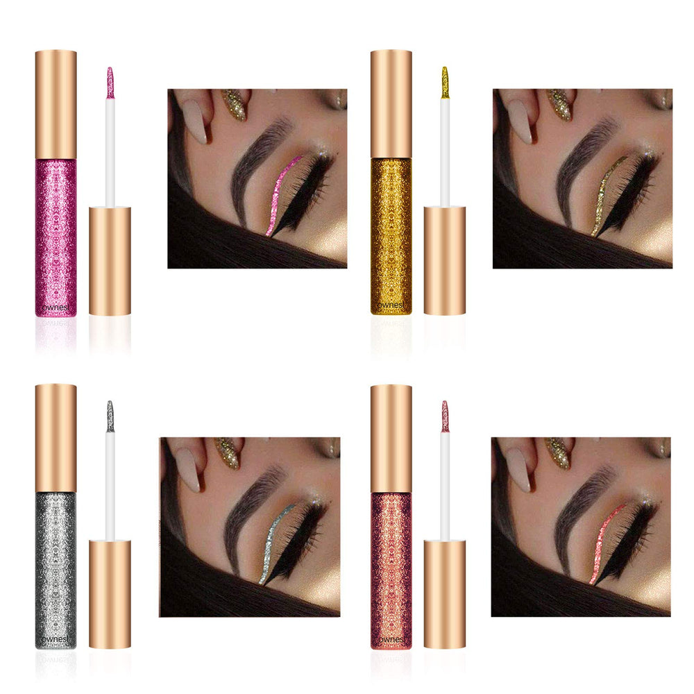 Liner liquide Ownest à paillettes or, reflets scintillants et look festif durable.