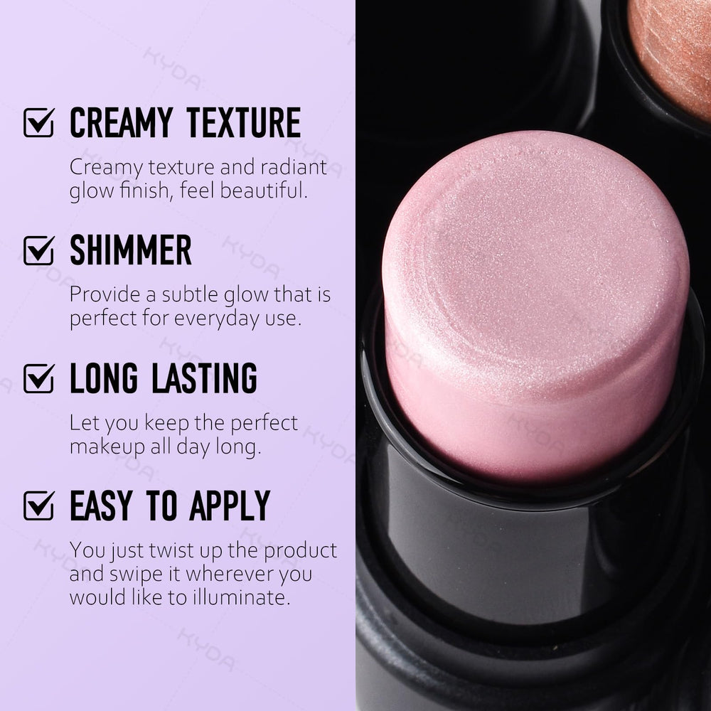Produit Ownest Highlighter Stick sur le pont du nez pour souligner la structure.