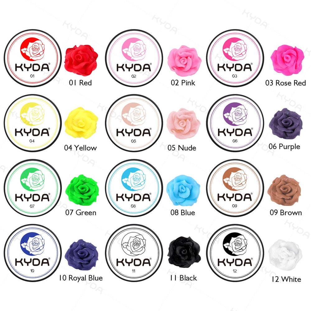 Palette de 12 teintes Ownest pour nail art avec finitions variées et effet 3D