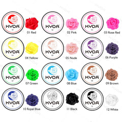 Palette de 12 teintes Ownest pour nail art avec finitions variées et effet 3D
