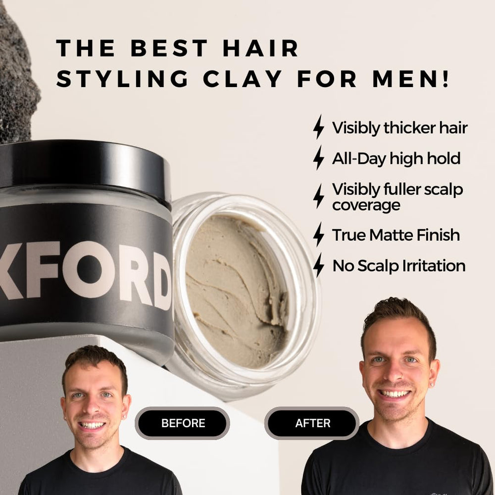 OXFORDhill Texture Clay Pomade — convient à tous types de cheveux pour volume et texture.