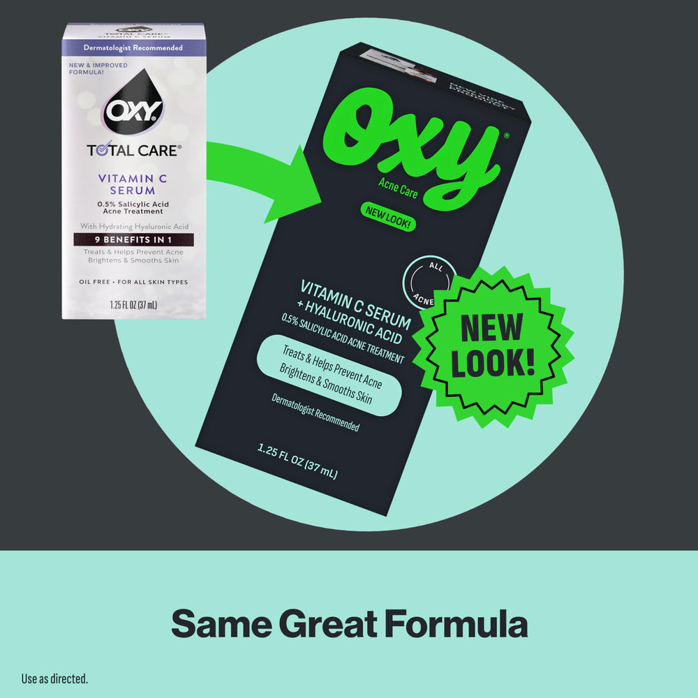Peau plus nette apres usage quotidien du serum Oxy