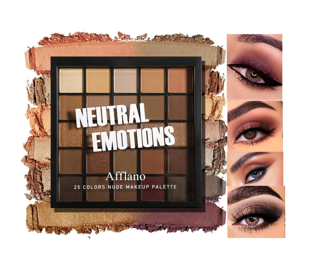 oygcee Palette Yeux Neutre – 25 teintes: textures mates et irisées pour looks nude et fumé.