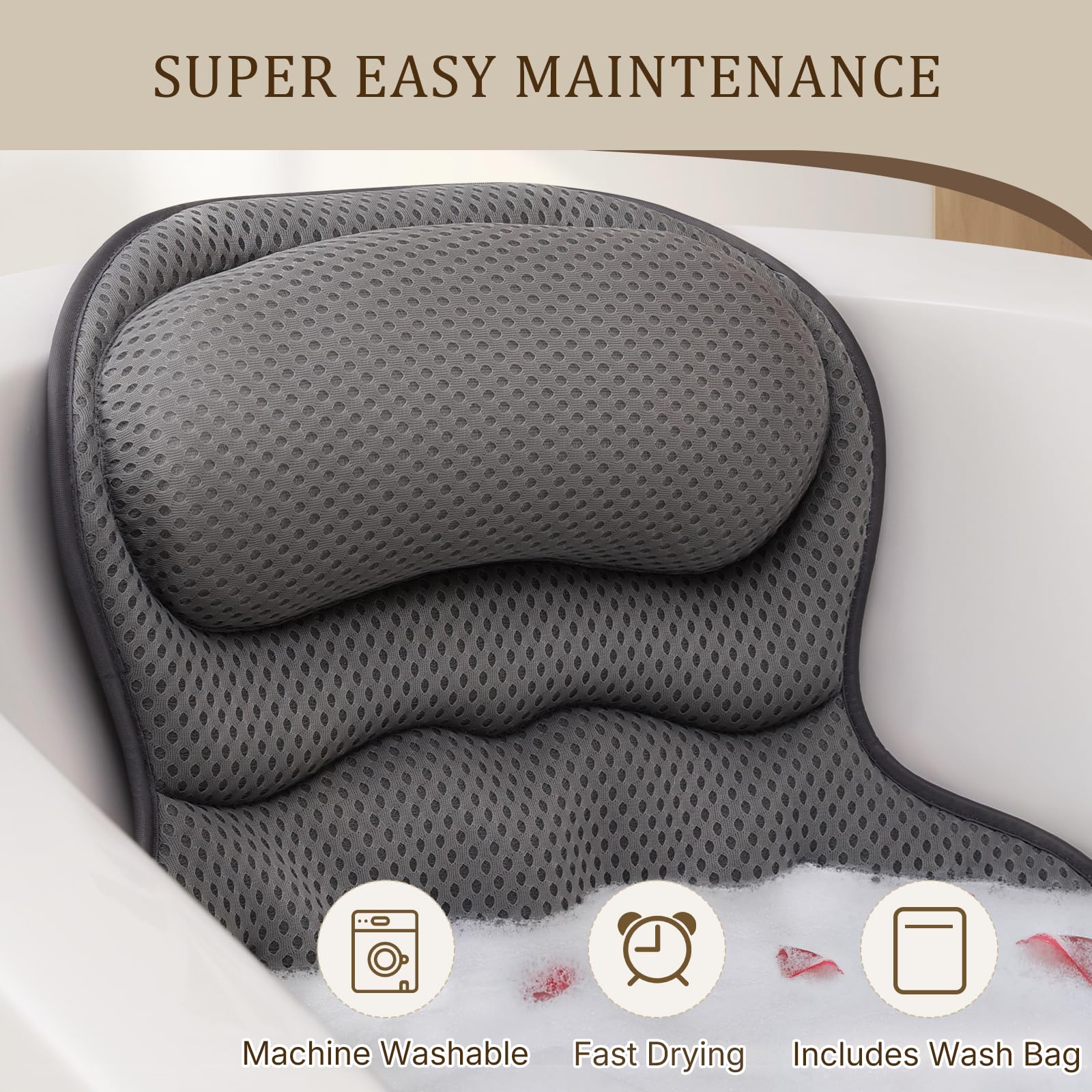 Ozyalo coussin-bain-design-gris : esthétique sobre et moderne.