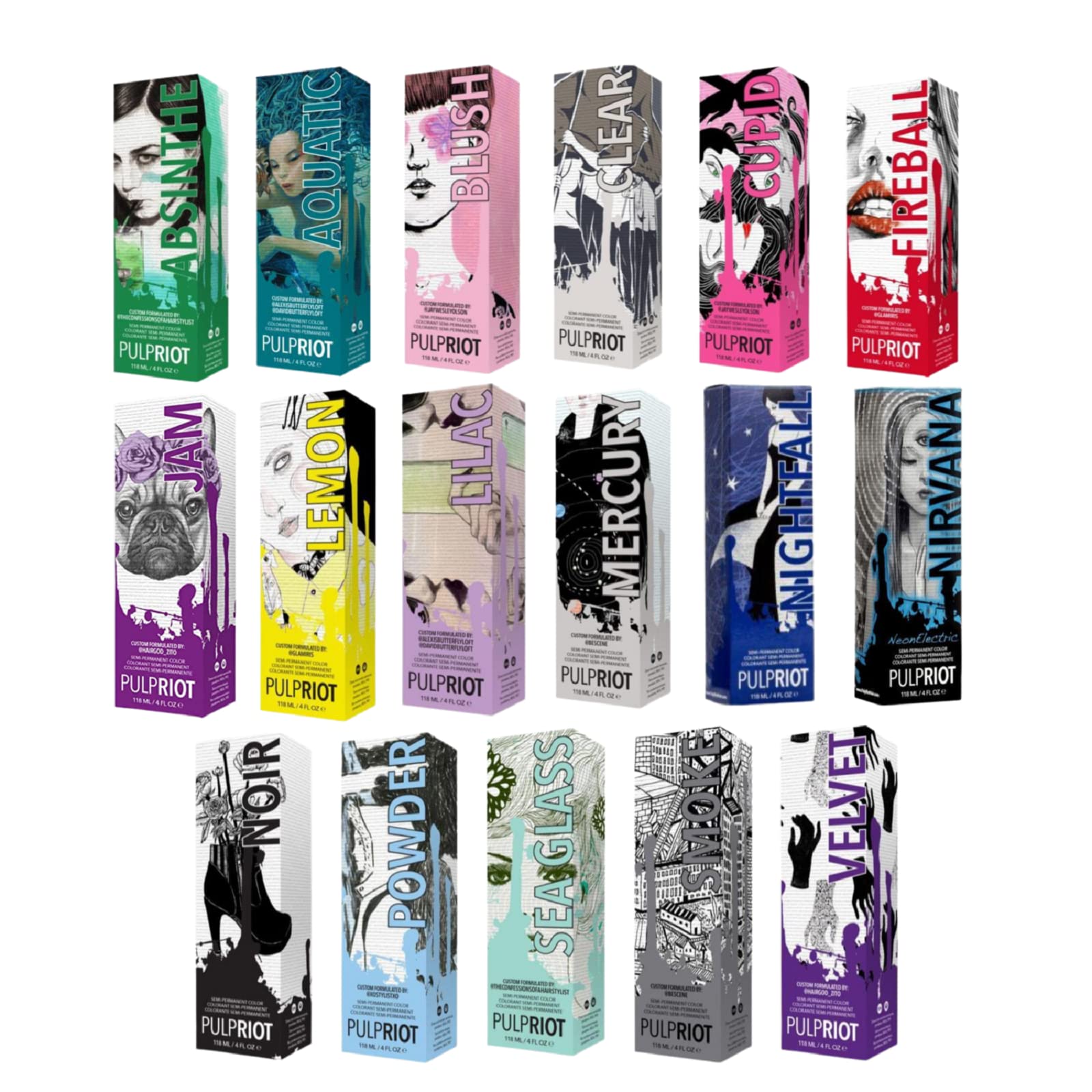 P.R. Fireball mélanger avec d’autres teintes Pulp Riot pour une couleur personnalisée