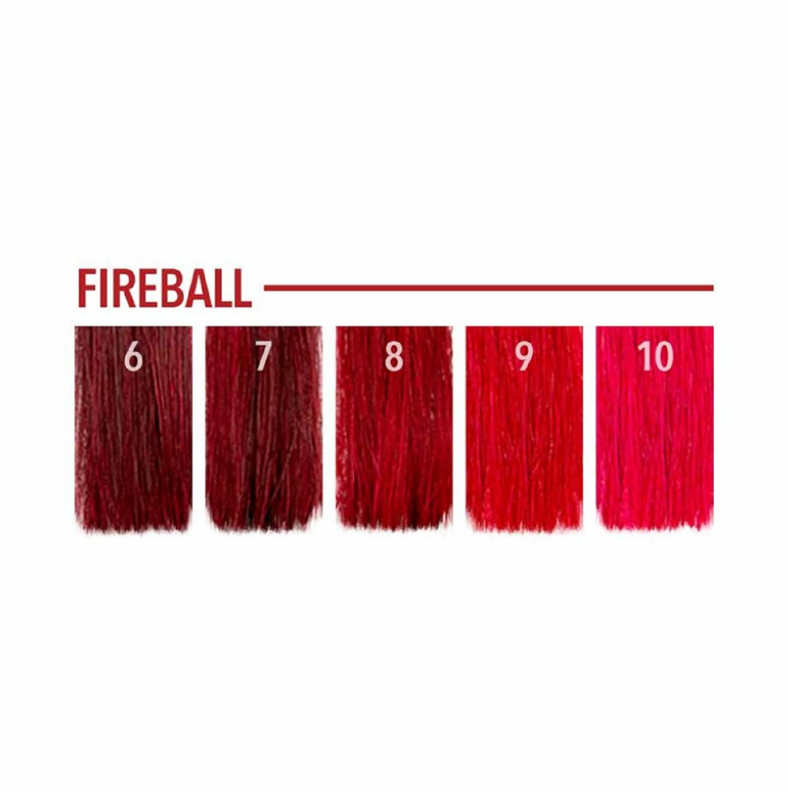 P.R. Fireball montre une teinte vive sur cheveux pré-luminés pour un rendu fidèle