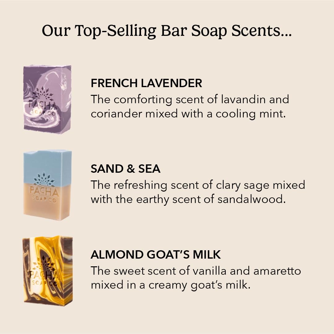 Savon Pacha Soap Co. barre lavande française – parfum apaisant et soin délicat.