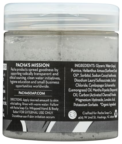 Pacha Soap Co texture crèmeuse exfoliante pour le corps en pot.