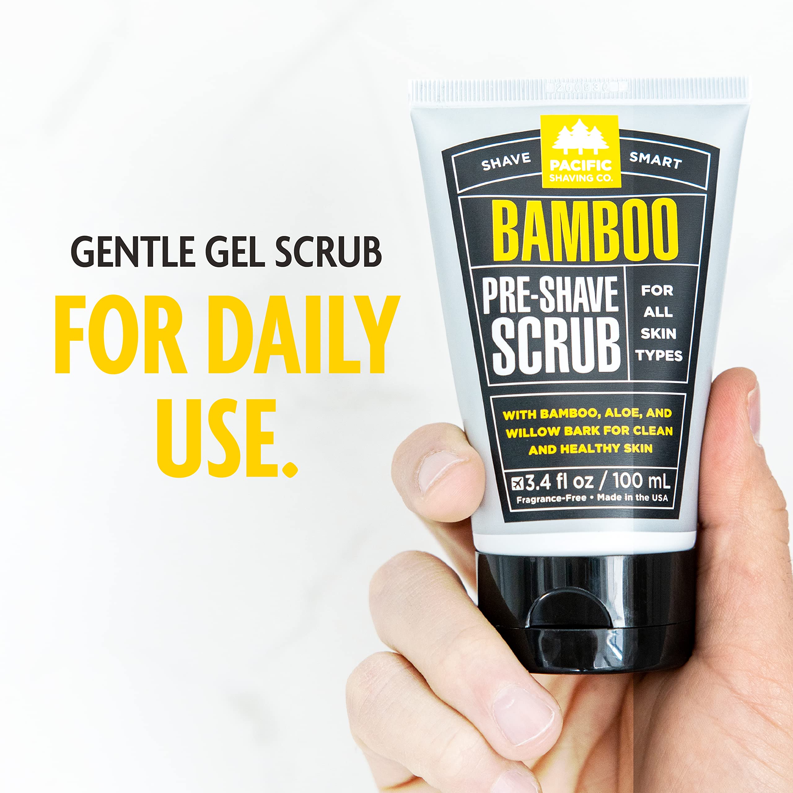 Marque Pacific Shaving Company – extrait d’écorce de saule pour réguler les impuretés.