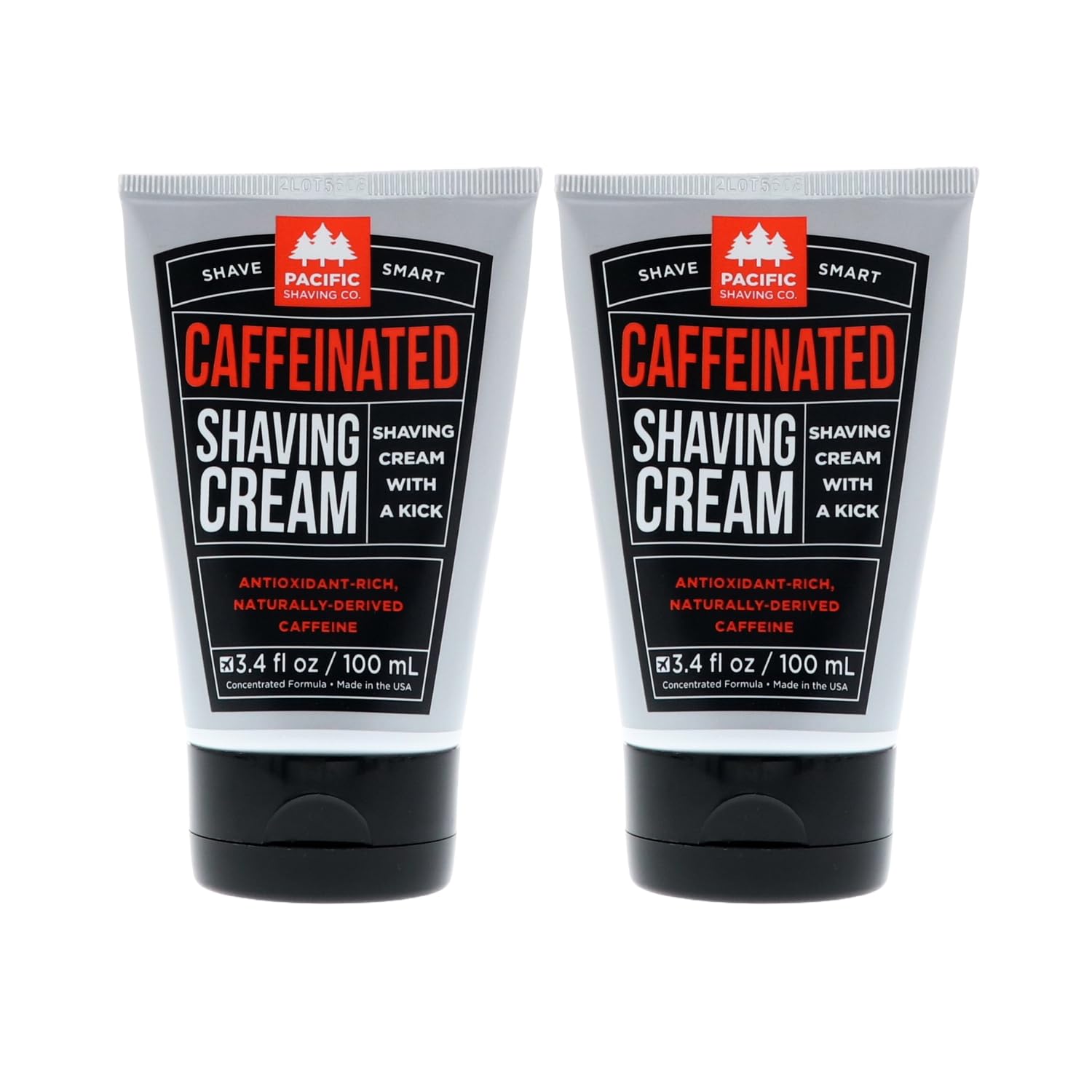 Crème de rasage caféinée Pacific Shaving Company pour réveil matinal énergisant.