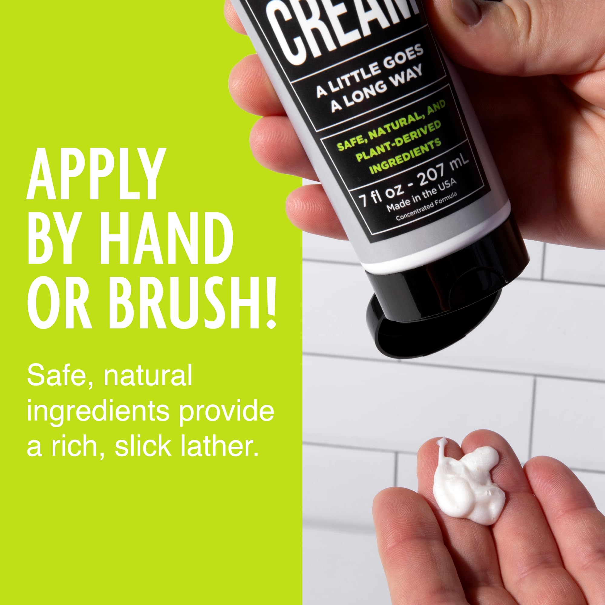 Crème Pacific Shaving Company sans parabènes et parfums synthétiques.