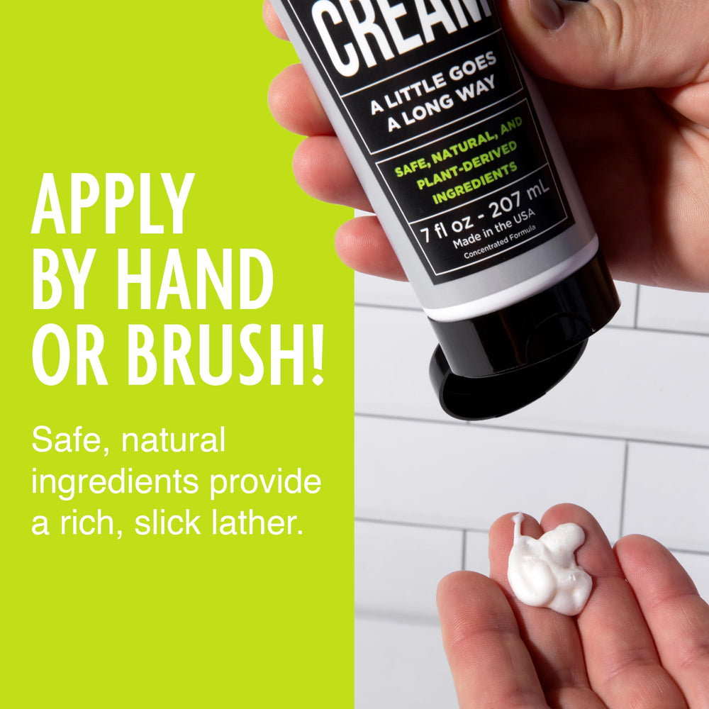 Crème Pacific Shaving Company sans parabènes et parfums synthétiques.