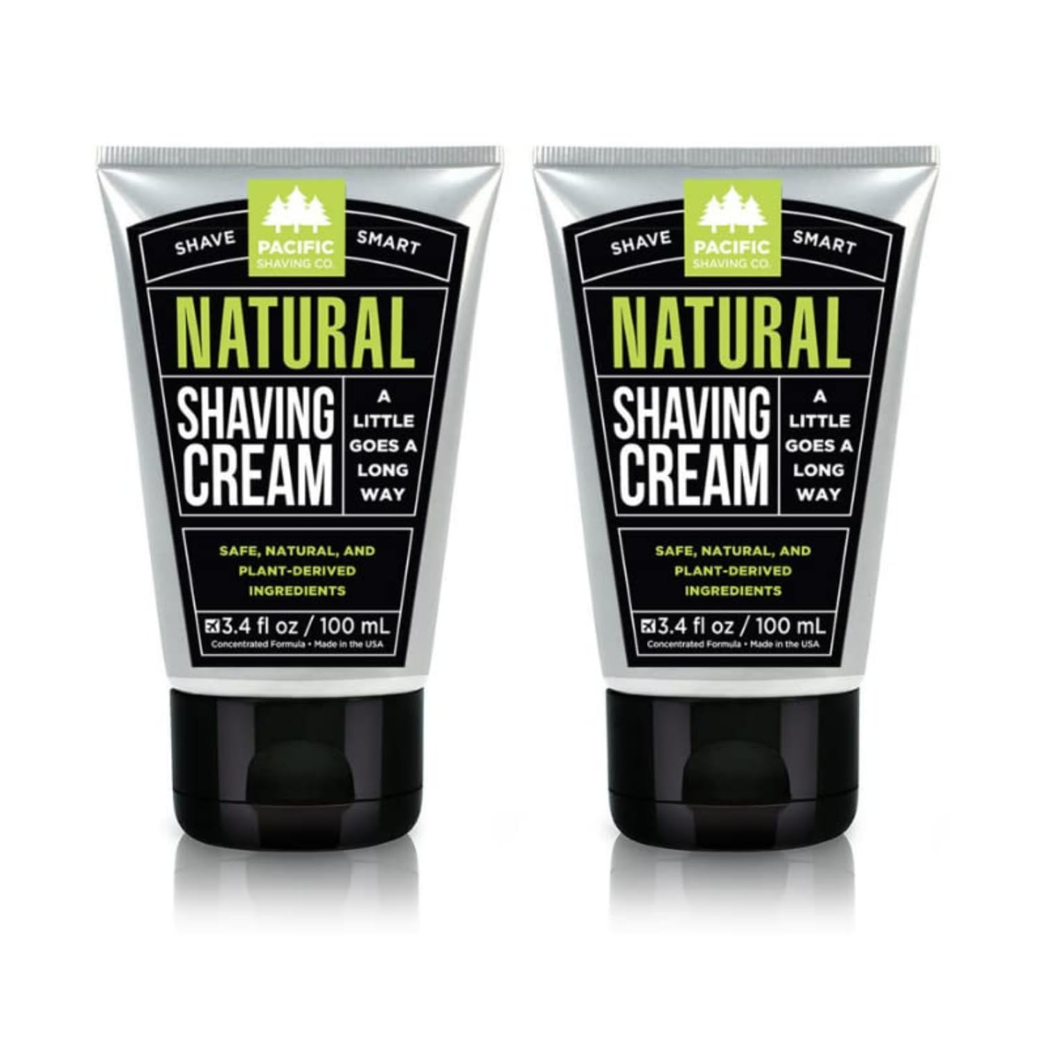 Crème de rasage Pacific Shaving Company en pot au karité et vitamine E, pour peau sensible.
