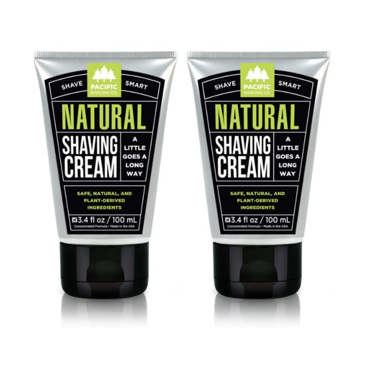 Crème de rasage Pacific Shaving Company en pot au karité et vitamine E, pour peau sensible.