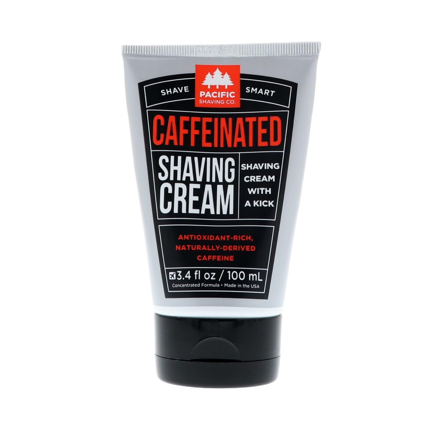 Pacific Shaving Company Crème à rasage caféinée – bouteille prête pour un rasage énergisant.