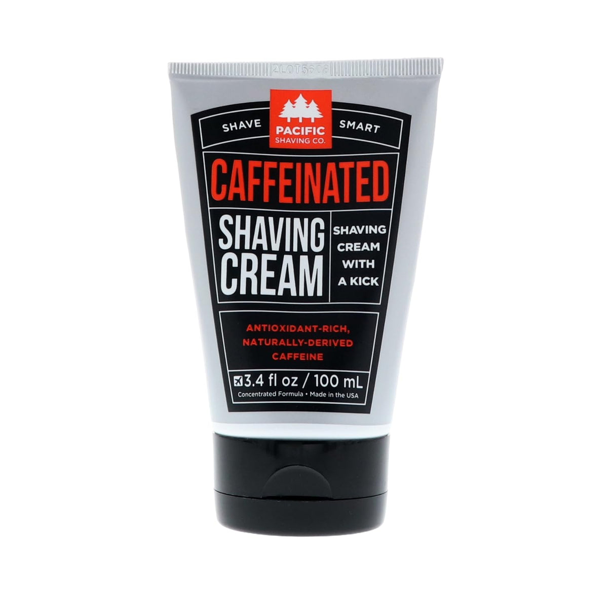 Pacific Shaving Company Crème à rasage caféinée – bouteille prête pour un rasage énergisant.