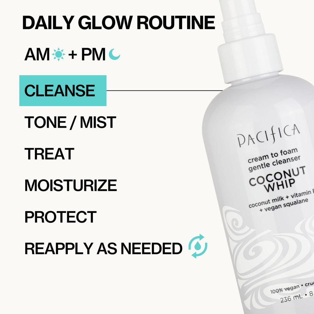 Pacifica arôme coco-vanille visage, parfum naturel lors du rinçage.