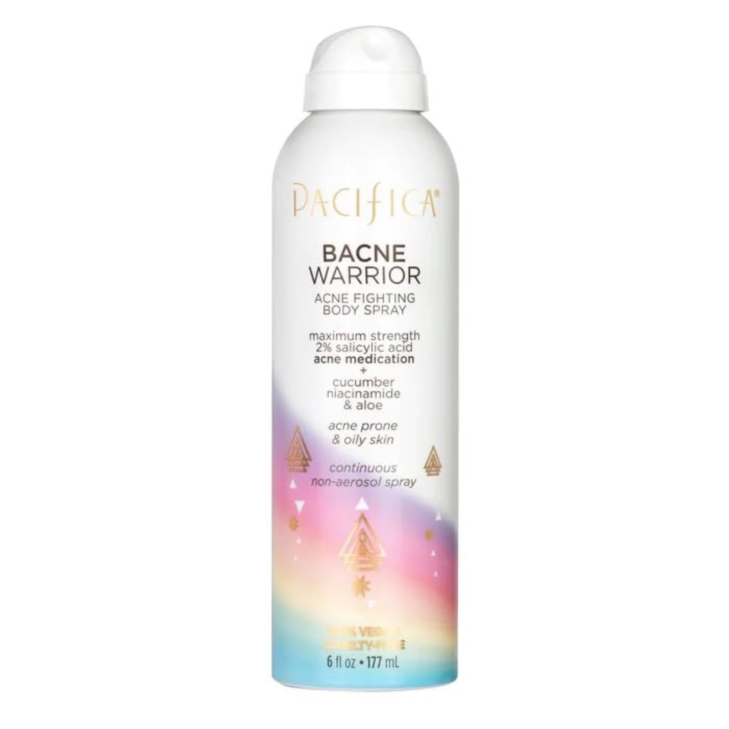Bouteille Pacifica Bacne Warrior de 6oz prête pour l’acné du dos.