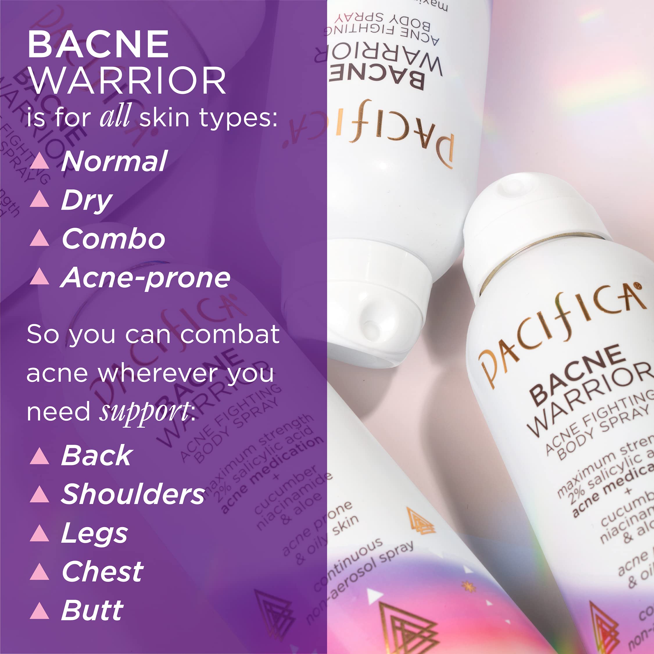 Ingrédients acide salicylique 2% dans Pacifica Bacne Warrior.