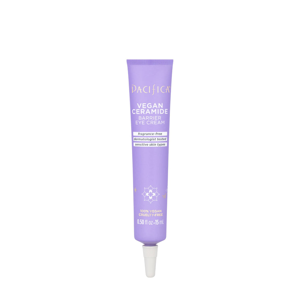 Pacifica Ceramide Barrière Yeux absorption rapide – texture légère prête pour le maquillage.