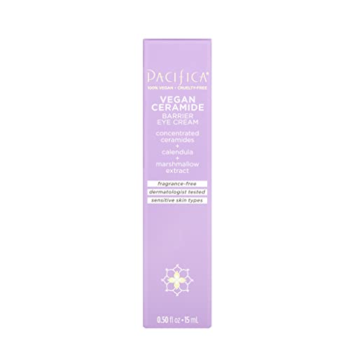 Pacifica Ceramide Barrière Yeux peau sensible – céramides végétales renforçant l'hydratation.