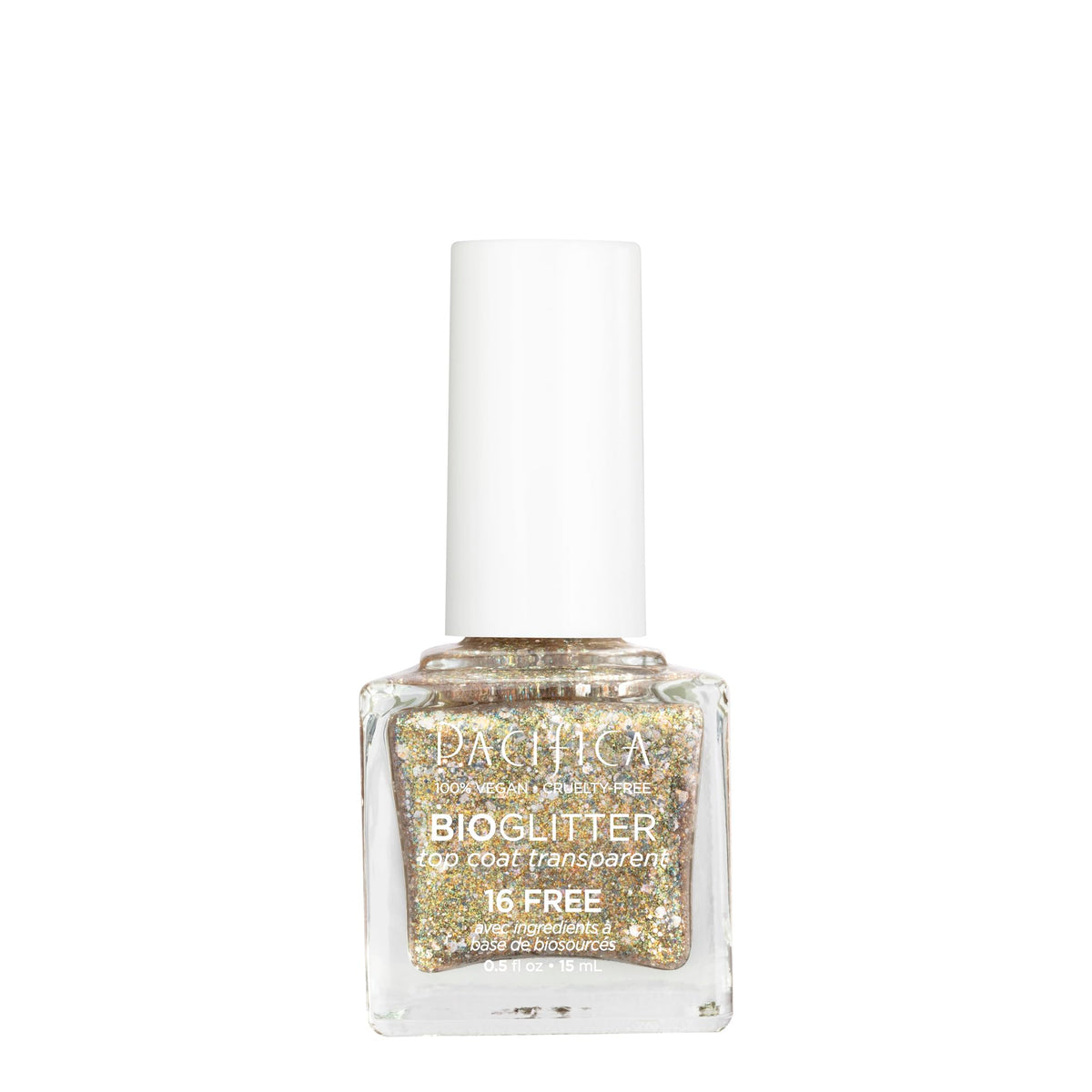 Pacifica couche supérieure Glitter Or, brillance durable et effet pailleté.