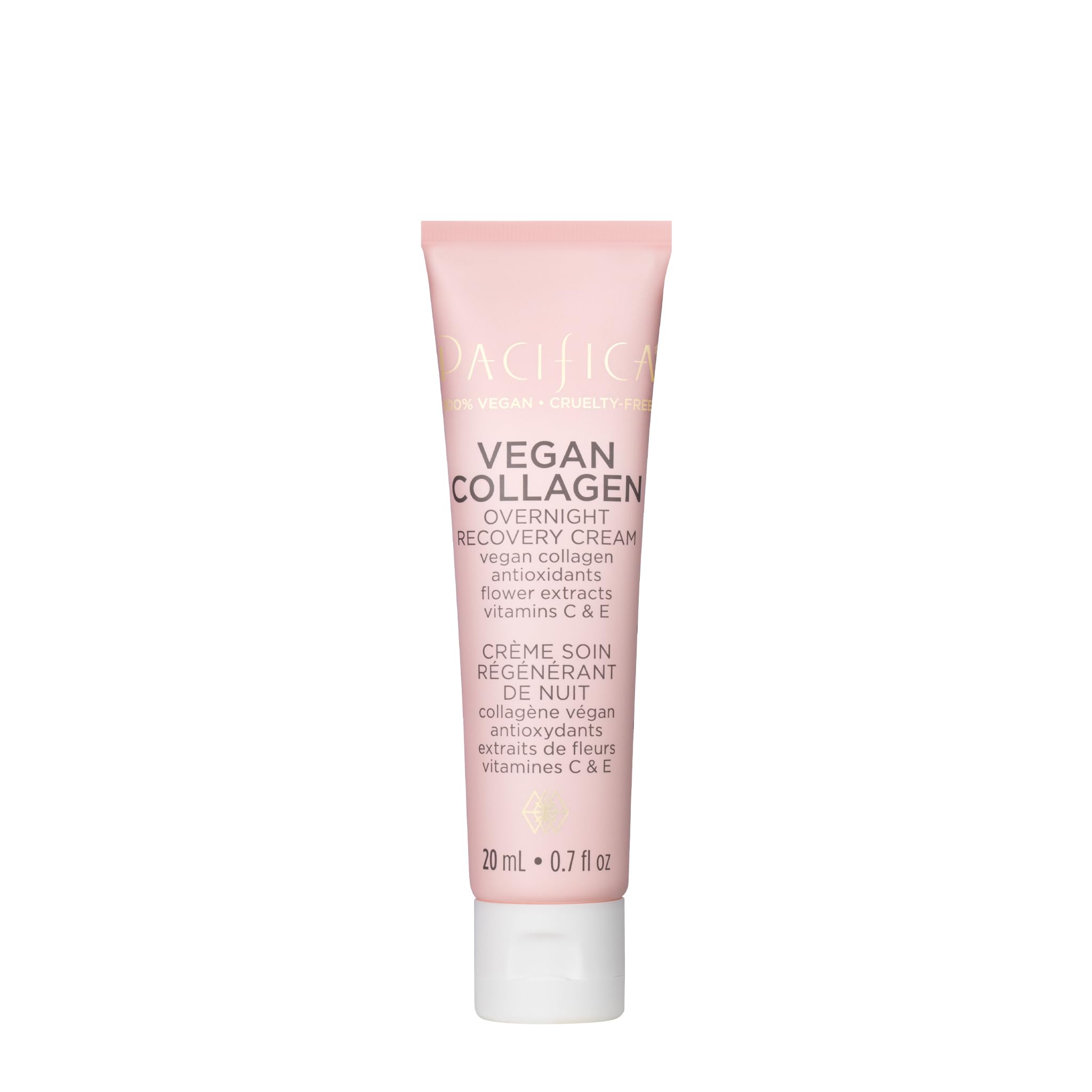Pacifica Crème Nuit Mini Collagène Végan, hydratation nocturne pour peau lumineuse et revitalisée
