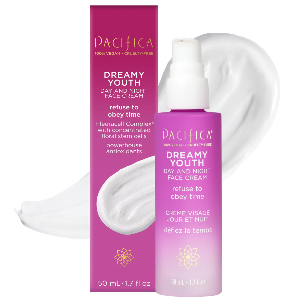 Pacifica Dreamy Youth crème visage dans un bocal, hydratation quotidienne.