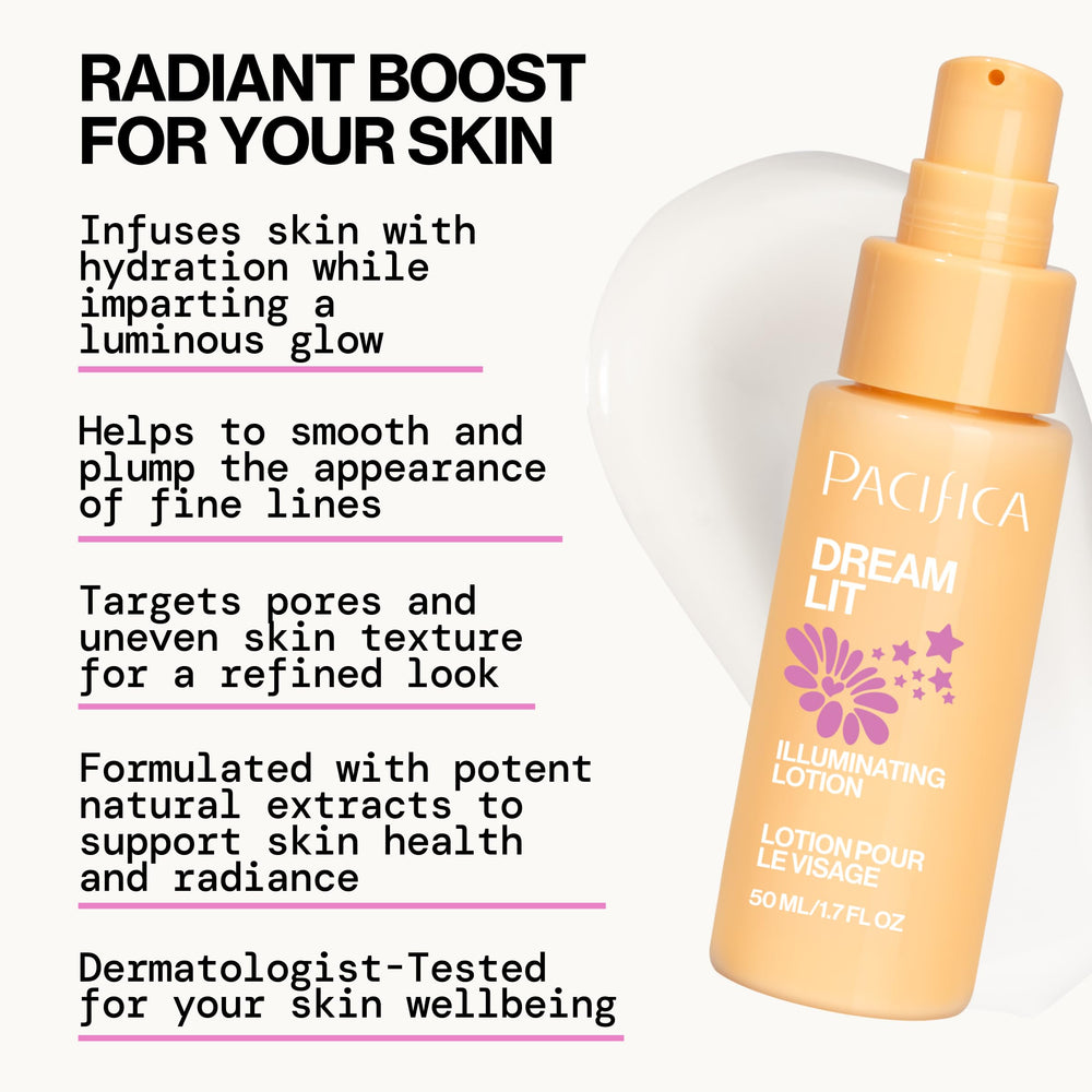 Pacifica Dreamlit application quotidienne hydratation peau.
