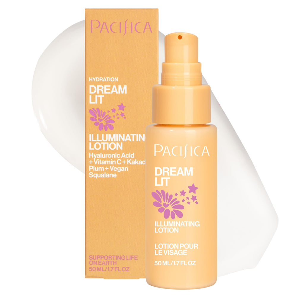 Pacifica Dreamlit flacon lumineux – éclat immédiat et hydratation légère.