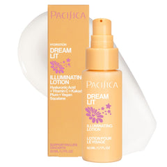 Pacifica Dreamlit flacon lumineux – éclat immédiat et hydratation légère.