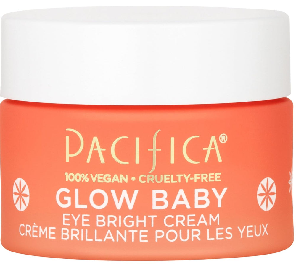 Pacifica Glow Baby crème yeux dans un flacon, prêt pour l'usage quotidien.