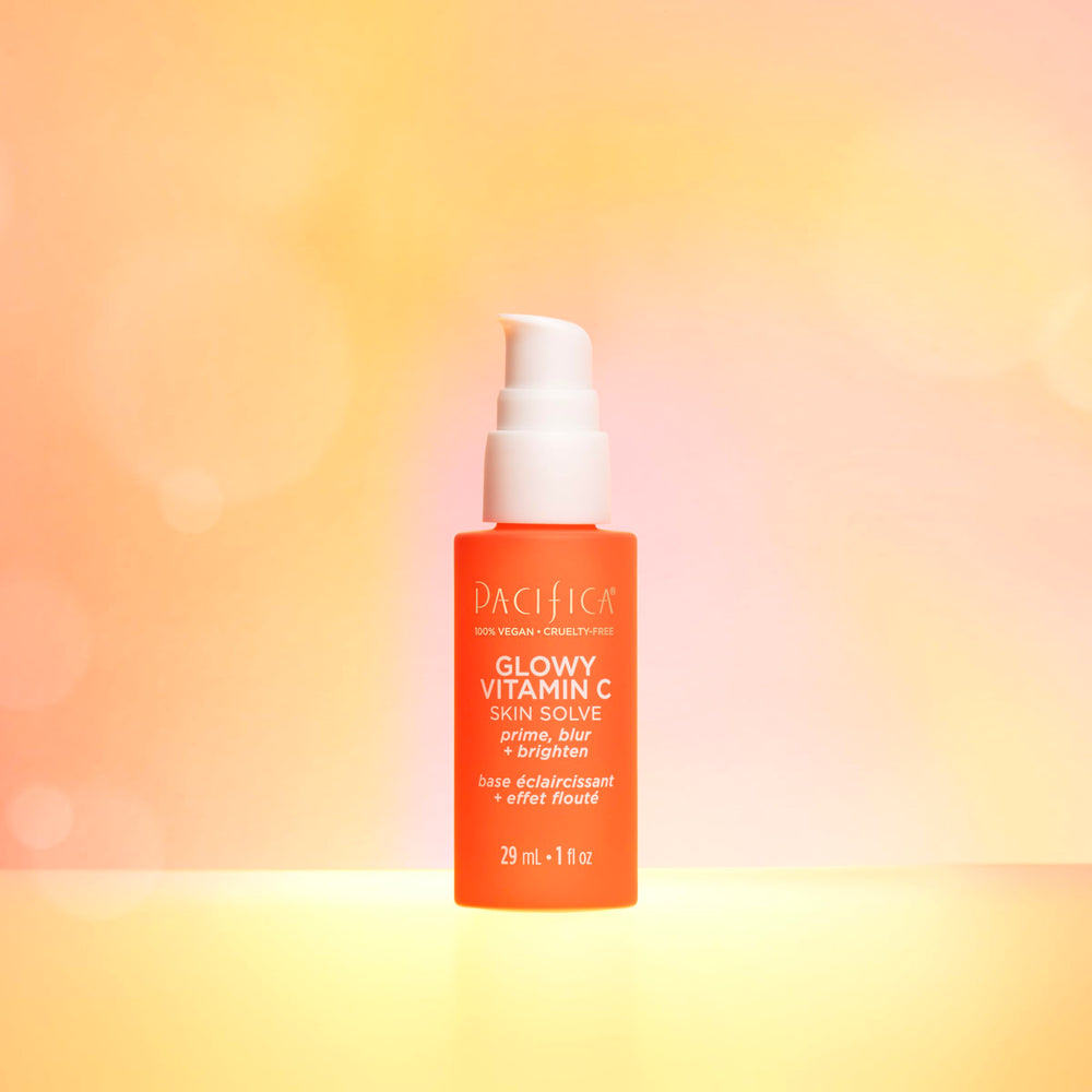 Pacifica Glowy Vitamin C Primer squalane végétal pour peau hydratée