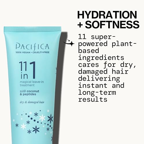 Pacifica Ingrédients à base de plantes — eau de coco et B5 pour douceur.